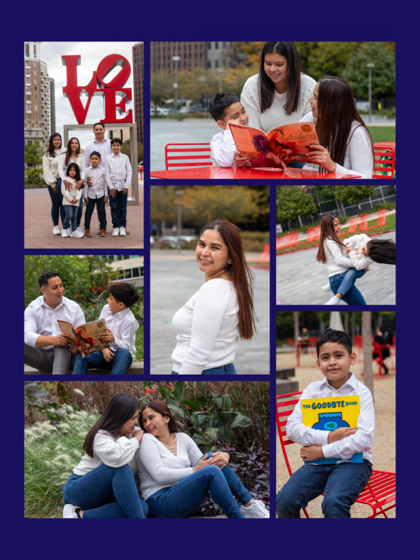 Collage of photos of Bessy and her family