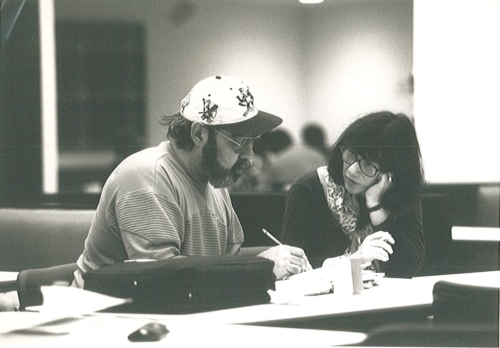 Volunteer tutor Stephanie Axinn and student at McGraw-Hill center in 1995